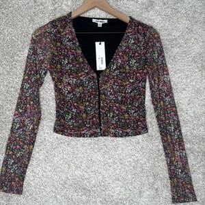 NEW STEVE MADDEN luna floral mesh top in‎ multi